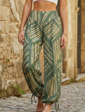 Loose Geometric Striped Pants