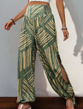 Loose Geometric Striped Pants