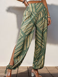 Loose Geometric Striped Pants