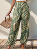 Loose Geometric Striped Pants