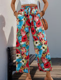 High-waisted casual vacation wide-leg pants