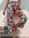 High-waisted casual vacation wide-leg pants