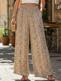 Fashionable casual wide-leg cropped trousers