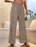 Fashionable casual wide-leg cropped trousers