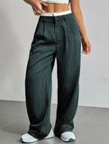 Simple high-waisted straight-leg pants