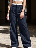 Simple high-waisted straight-leg pants