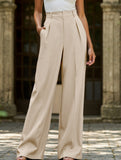 Casual loose high waist drape wide leg pants