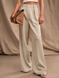 Casual loose high waist drape wide leg pants