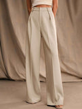 Casual loose high waist drape wide leg pants