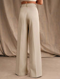 Casual loose high waist drape wide leg pants