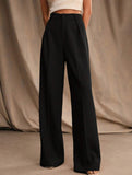 Casual loose high waist drape wide leg pants