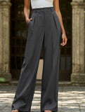 Casual loose high waist drape wide leg pants
