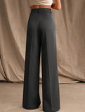 Casual loose high waist drape wide leg pants