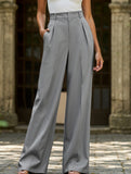 Casual loose high waist drape wide leg pants