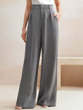 Casual loose high waist drape wide leg pants