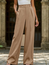 Casual loose high waist drape wide leg pants