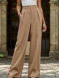 Casual loose high waist drape wide leg pants