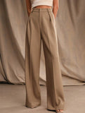 Casual loose high waist drape wide leg pants