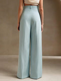 Casual loose high waist drape wide leg pants