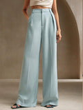 Casual loose high waist drape wide leg pants