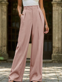 Casual loose high waist drape wide leg pants