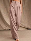 Casual loose high waist drape wide leg pants