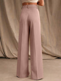 Casual loose high waist drape wide leg pants