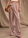 Casual loose high waist drape wide leg pants