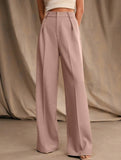 Casual loose high waist drape wide leg pants