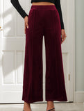 Retro solid color drape wide-leg pants