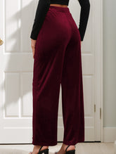Retro solid color drape wide-leg pants
