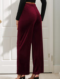 Retro solid color drape wide-leg pants