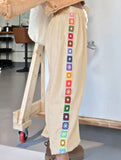 Colorful Crochet Loose-Cuffed Sweatpants