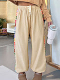 Colorful Crochet Loose-Cuffed Sweatpants