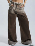 Low-rise loose straight-leg trousers