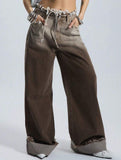 Low-rise loose straight-leg trousers