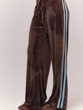 Casual drawstring elastic wide-leg pants