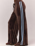 Casual drawstring elastic wide-leg pants