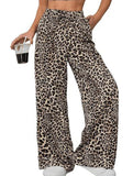 Versatile leopard print low-rise casual pants