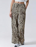 Versatile leopard print low-rise casual pants