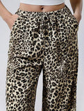 Versatile leopard print low-rise casual pants
