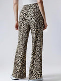 Versatile leopard print low-rise casual pants
