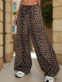Versatile leopard print low-rise casual pants