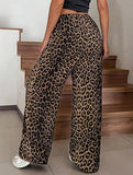 Versatile leopard print low-rise casual pants