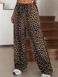 Versatile leopard print low-rise casual pants