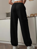 Loose drawstring elastic cargo pants
