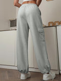 Loose drawstring elastic cargo pants