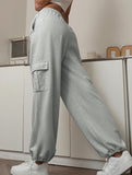 Loose drawstring elastic cargo pants