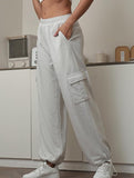 Loose drawstring elastic cargo pants