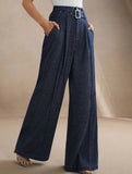 Stylish and casual high-waisted straight-leg pants